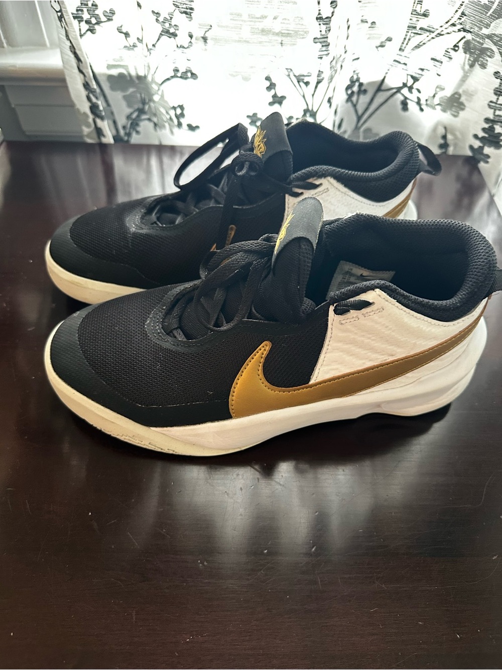Nike Black, White and Gold Low-Top Sneakers - Picture 2 of 9